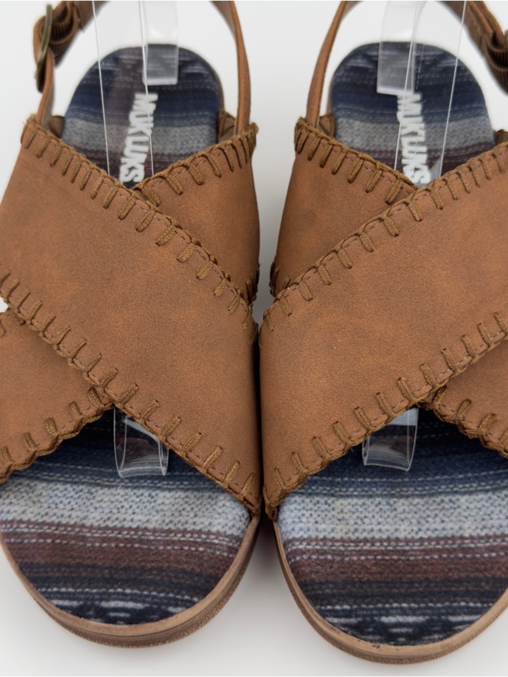 Muk Luks Brown Slingback Sandals Womens Sz 8 Summer Casual